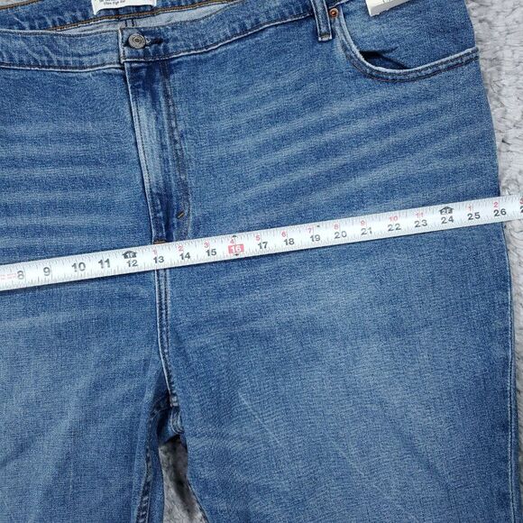 Abercrombie 90s Slim Straight Ultra High Rise Jeans Blue Ripped Y2K Size 24 37 - Picture 10 of 12